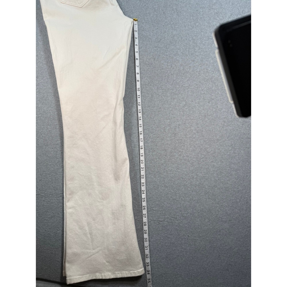 NYDJ White Flare Jeans Women 12 NWT Tummy Tuck 33 X 34 Inseam Stretch USA Bling - Picture 10 of 17